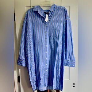 💙🤍NWT Banana Republic💙🤍 Size L Oversized BR Shirtdress